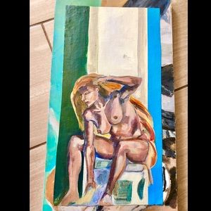 Nude/naked woman acrylic painting